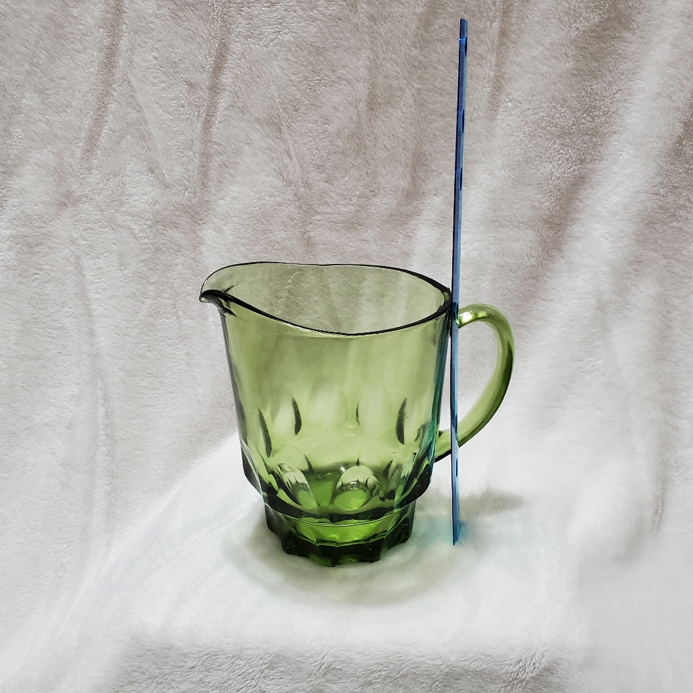 Green glass pitcher